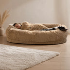 Giant Plush Bolster Dog Bed — style view
