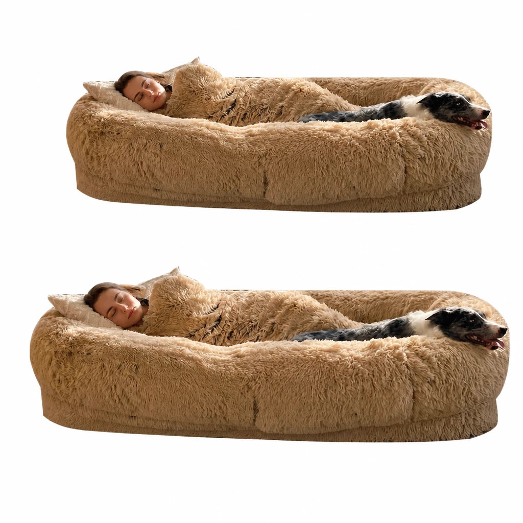 Giant Plush Bolster Dog Bed — style view
