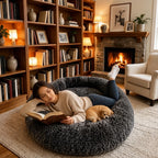 Giant Plush Bolster Dog Bed — style view