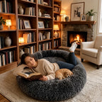 Giant Plush Bolster Dog Bed — style view