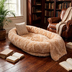 Giant Plush Bolster Dog Bed — style view