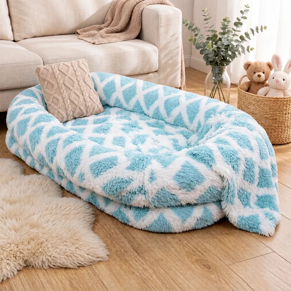 Giant Plush Bolster Dog Bed — style view