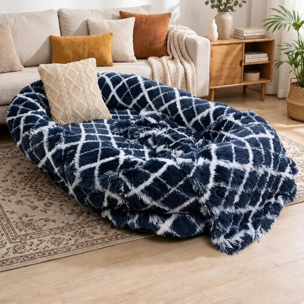 Giant Plush Bolster Dog Bed — style view