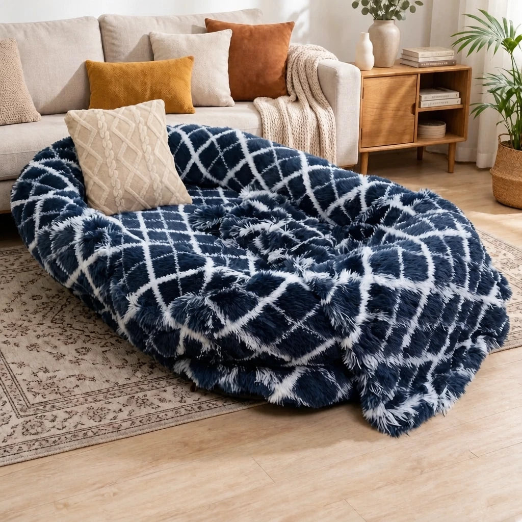 Giant Plush Bolster Dog Bed — style view
