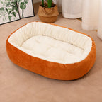 Oval Plush Bolster Pet Bed — style view