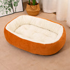 Oval Plush Bolster Pet Bed — style view
