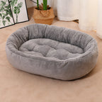Oval Plush Bolster Pet Bed — style view