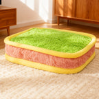 Color-Block Plush Pet Mat — style view