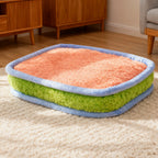 Color-Block Plush Pet Mat — style view