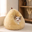 Textured Plush Cat Cave Bed — style view