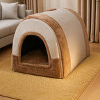 Fold-Flat Plush Pet House — style view