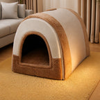 Fold-Flat Plush Pet House — style view