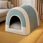 Fold-Flat Plush Pet House — style view