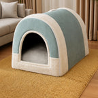 Fold-Flat Plush Pet House — style view