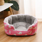 Printed Plush Bolster Pet Bed — style view