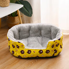 Printed Plush Bolster Pet Bed — style view
