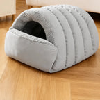Convertible Plush Pet Cave Bed — style view