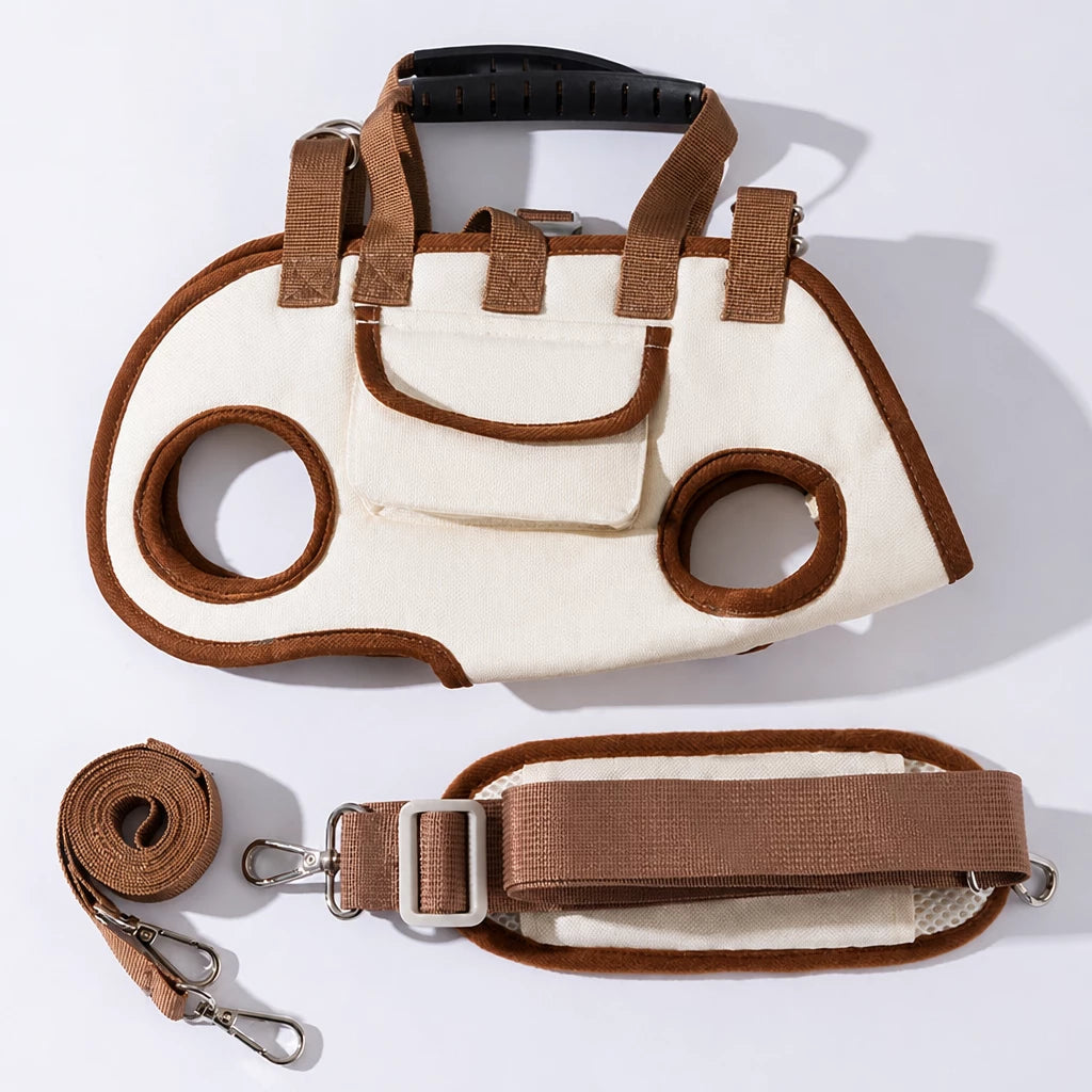 Horizontal Leg-Out Pet Carrier with Padded Shoulder Strap shown in the product photo