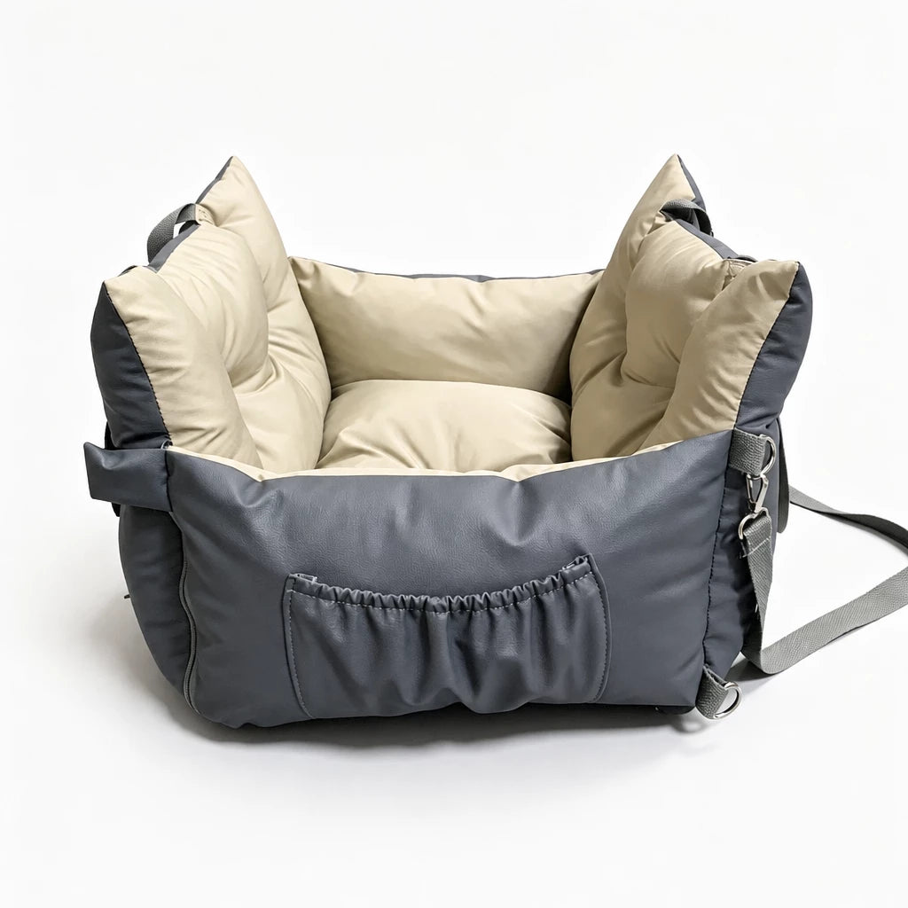 Faux Leather Pet Car Bed — style view