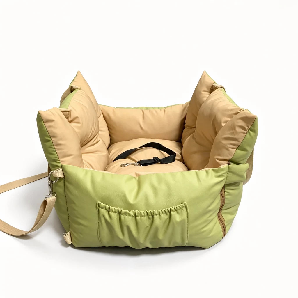 Faux Leather Pet Car Bed — style view