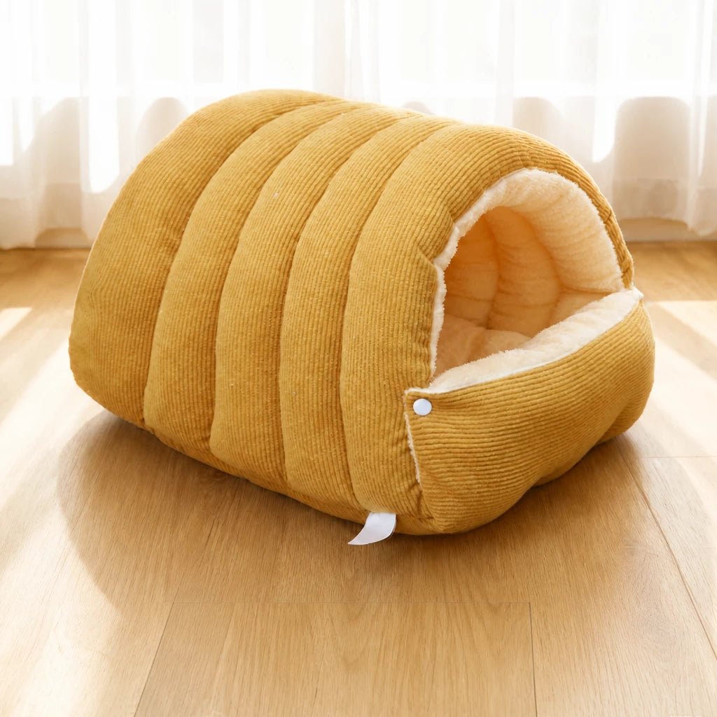 Semi-Enclosed Foam Pet Bed for Cats and Small Dogs