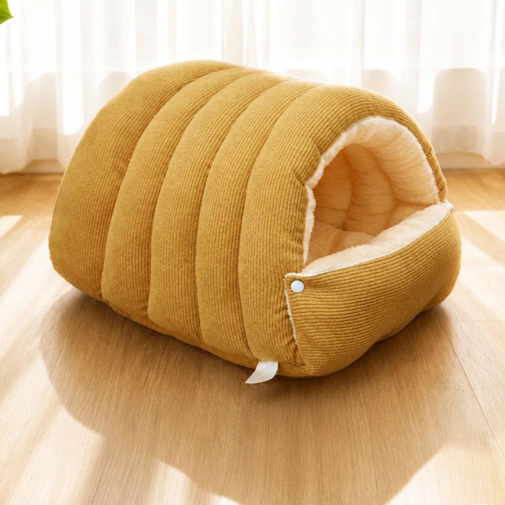 Semi-Enclosed Foam Pet Bed for Cats and Small Dogs