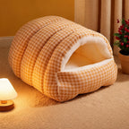 Semi-Enclosed Cat & Dog Bed with Removable Washable Cover