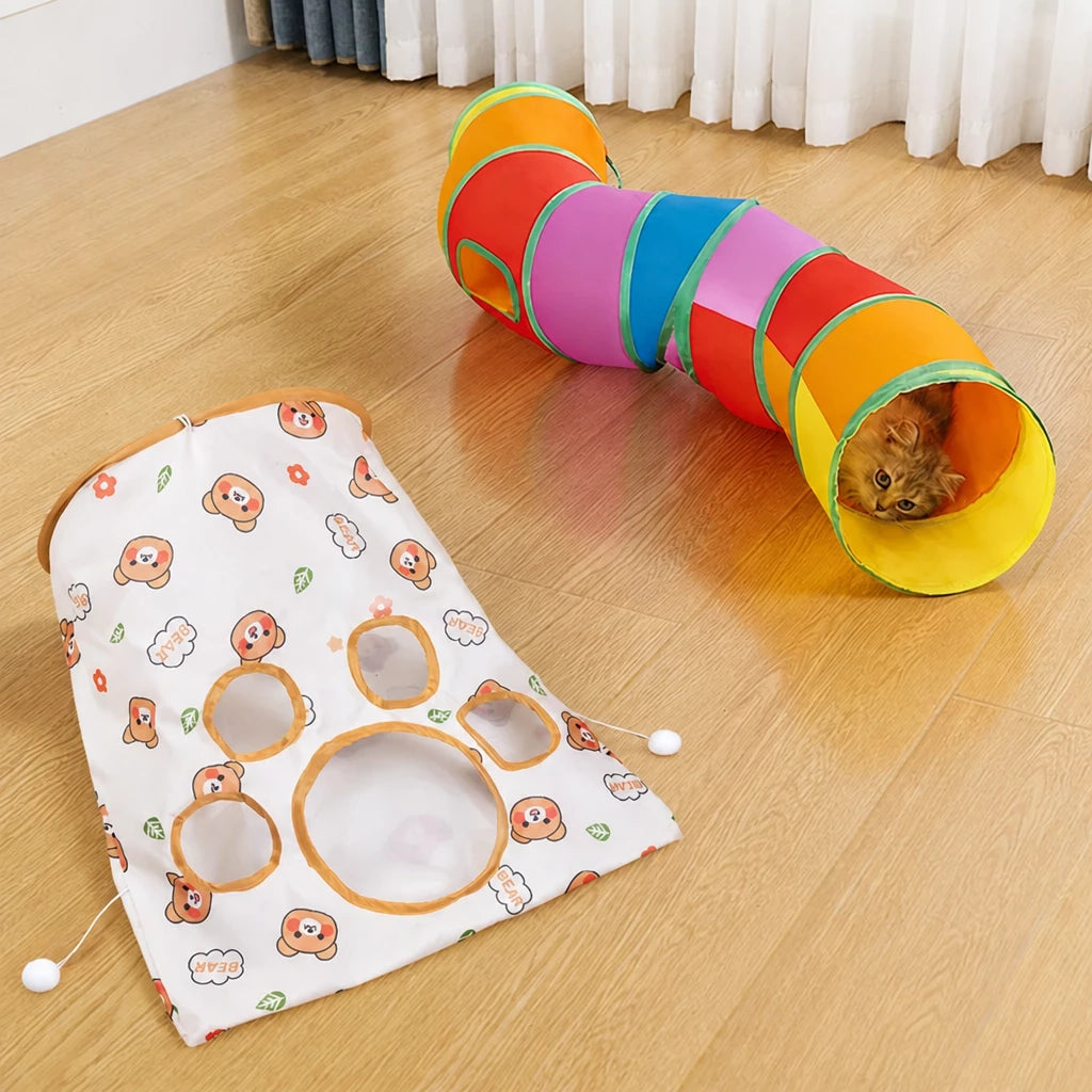 Cat Crinkle Tunnel and Hideaway Bag Toy