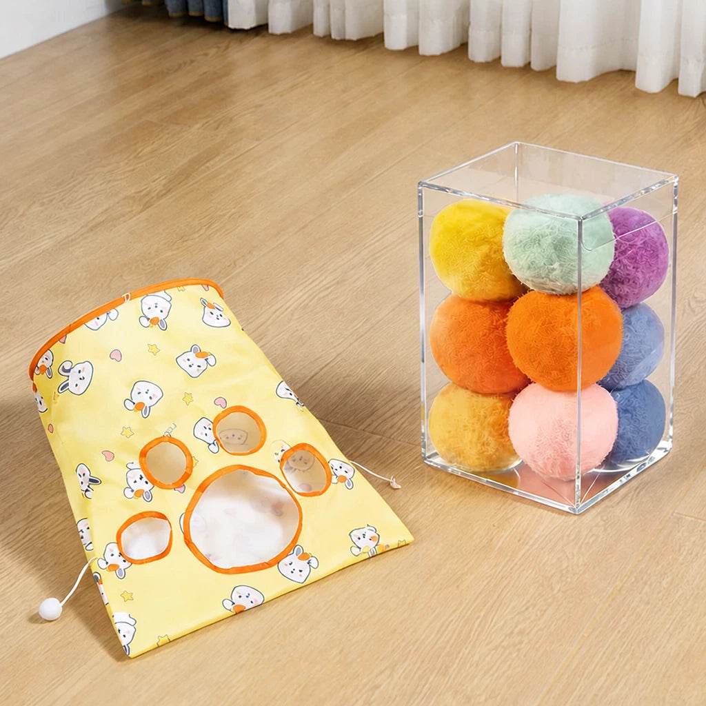 Cat Crinkle Tunnel and Hideaway Bag Toy