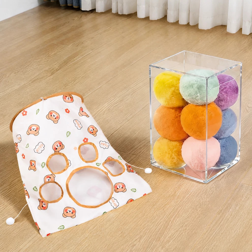 Cat Crinkle Tunnel and Hideaway Bag Toy