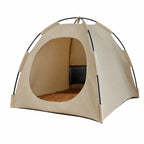 Portable Oxford Fabric Pet Tent Bed with Ventilation - S / Beige