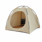 Portable Oxford Fabric Pet Tent Bed with Ventilation - M / Beige