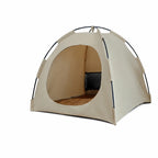 Portable Oxford Fabric Pet Tent Bed with Ventilation - L / Beige