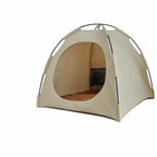 Portable Oxford Fabric Pet Tent Bed with Ventilation - XL / Beige