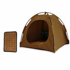 Portable Oxford Fabric Pet Tent Bed with Ventilation - S / Dark brown