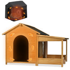 Pine dog house with removable black insulated liner