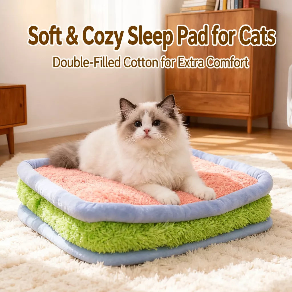 Color-Block Plush Pet Mat — design and construction details
