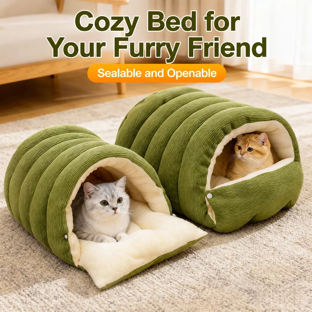 Semi-Enclosed Cat & Dog Bed with Removable Washable Cover Main image