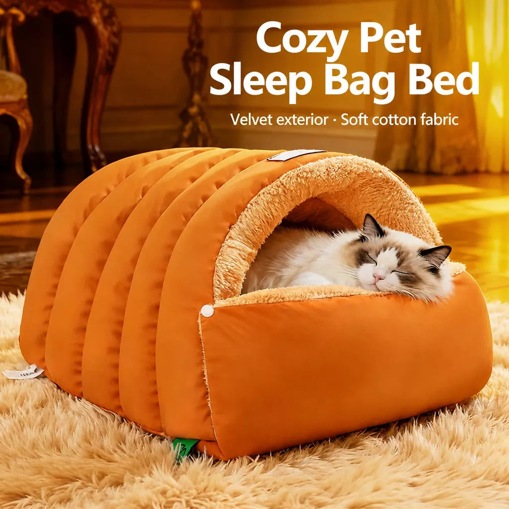 Convertible Plush Pet Cave Bed with Snap-Open Front p-00510 Secondary image