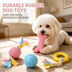 Silicone Dog Chew Toy – Ball, Bone & Rope Shapes