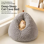 Textured Plush Cat Cave Bed — design and construction details