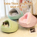 Semi-Enclosed Plush Pet Bed