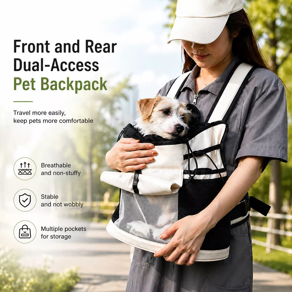 Mesh Front and Back Pet Carrier with Supportive Base - product view