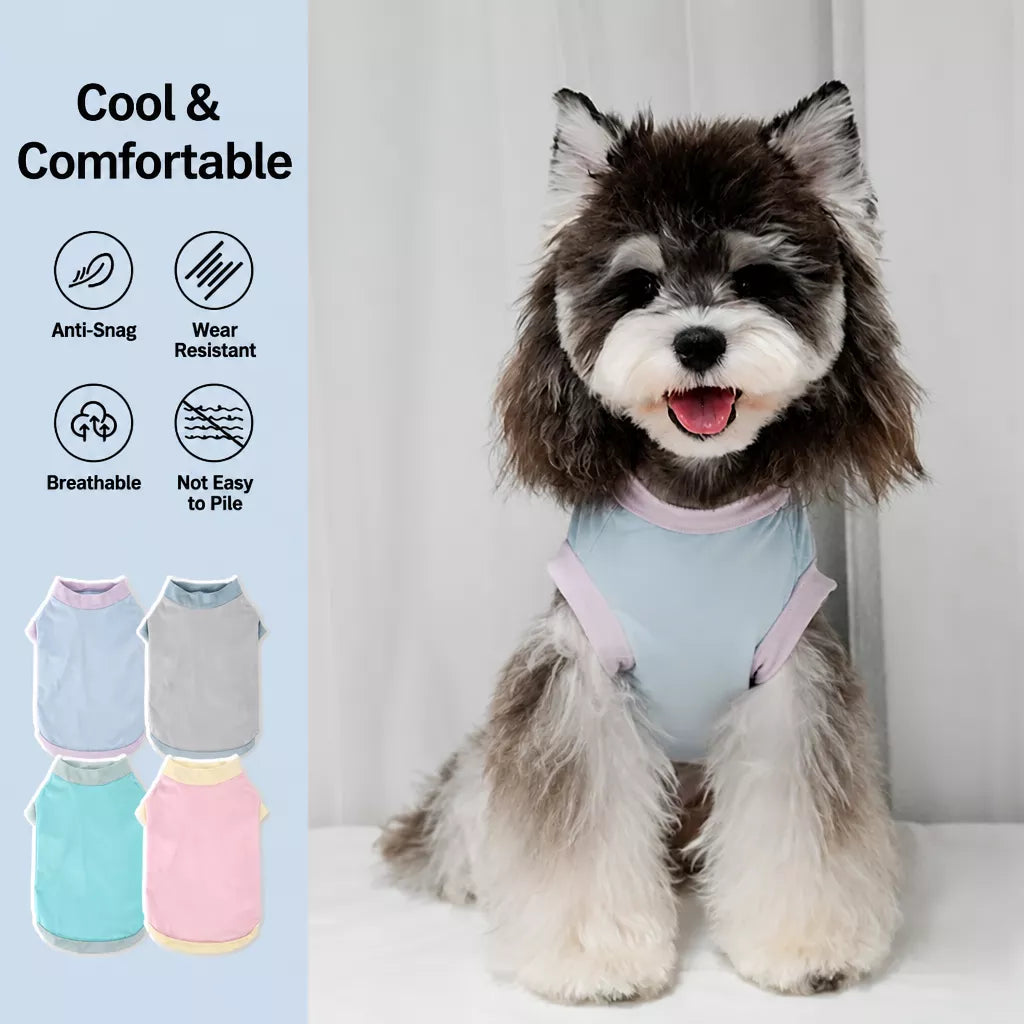 Color-Block Stretch Dog Tank Top with Contrast Trim - product view
