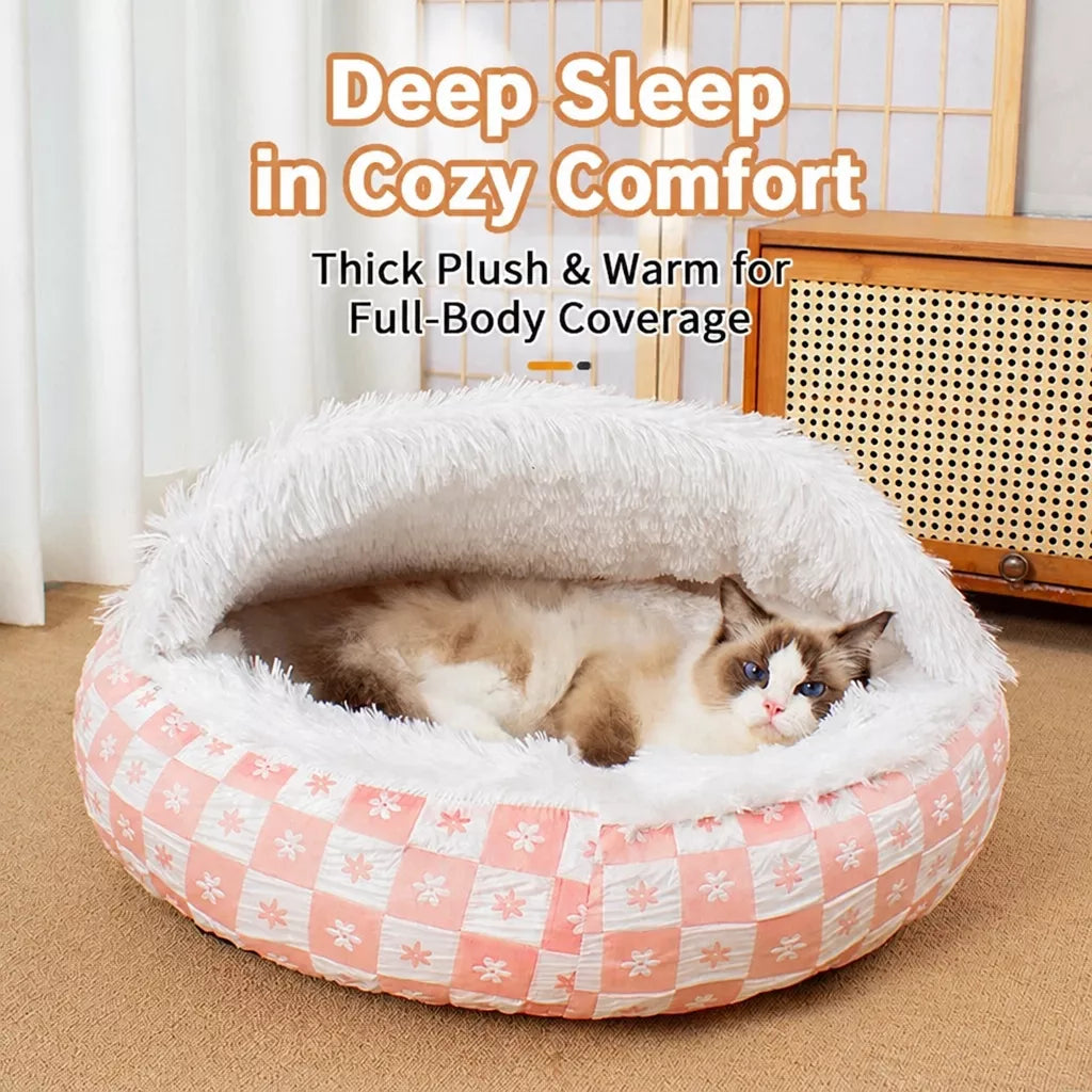 Plush Shell Cave Bed for Cats and Small Dogs - product view
