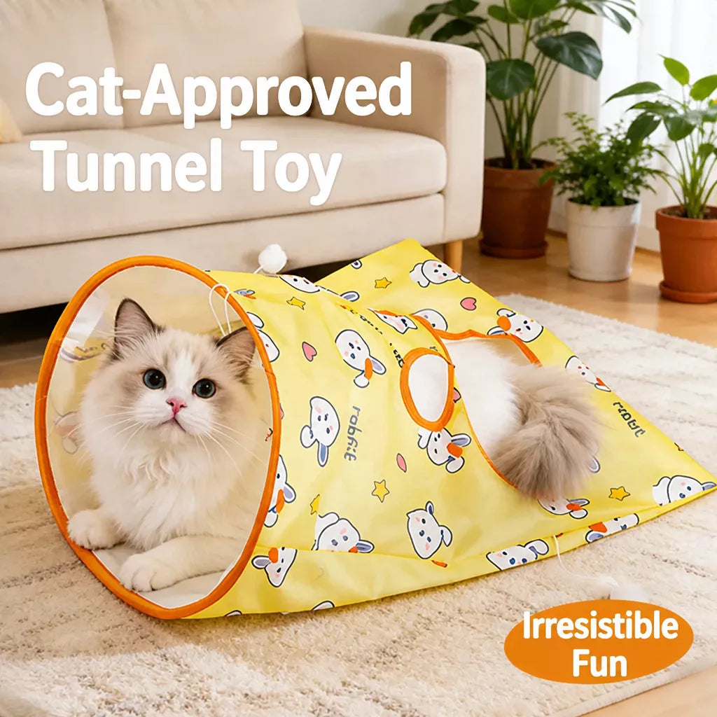 Cat Crinkle Tunnel and Hideaway Bag Toy