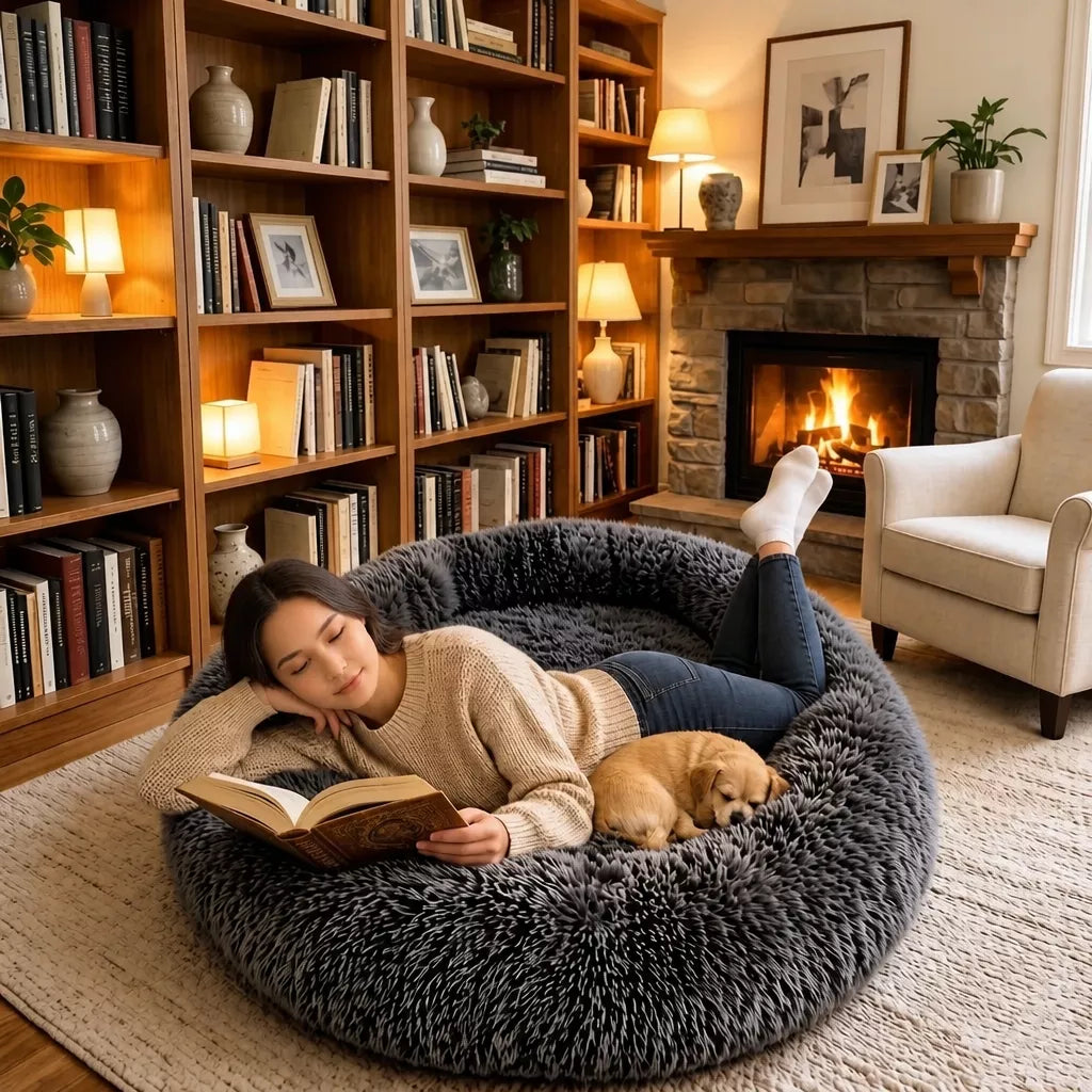 Giant Plush Bolster Dog Bed — design and construction details