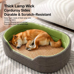 Textured corduroy sides of the bolster pet bed