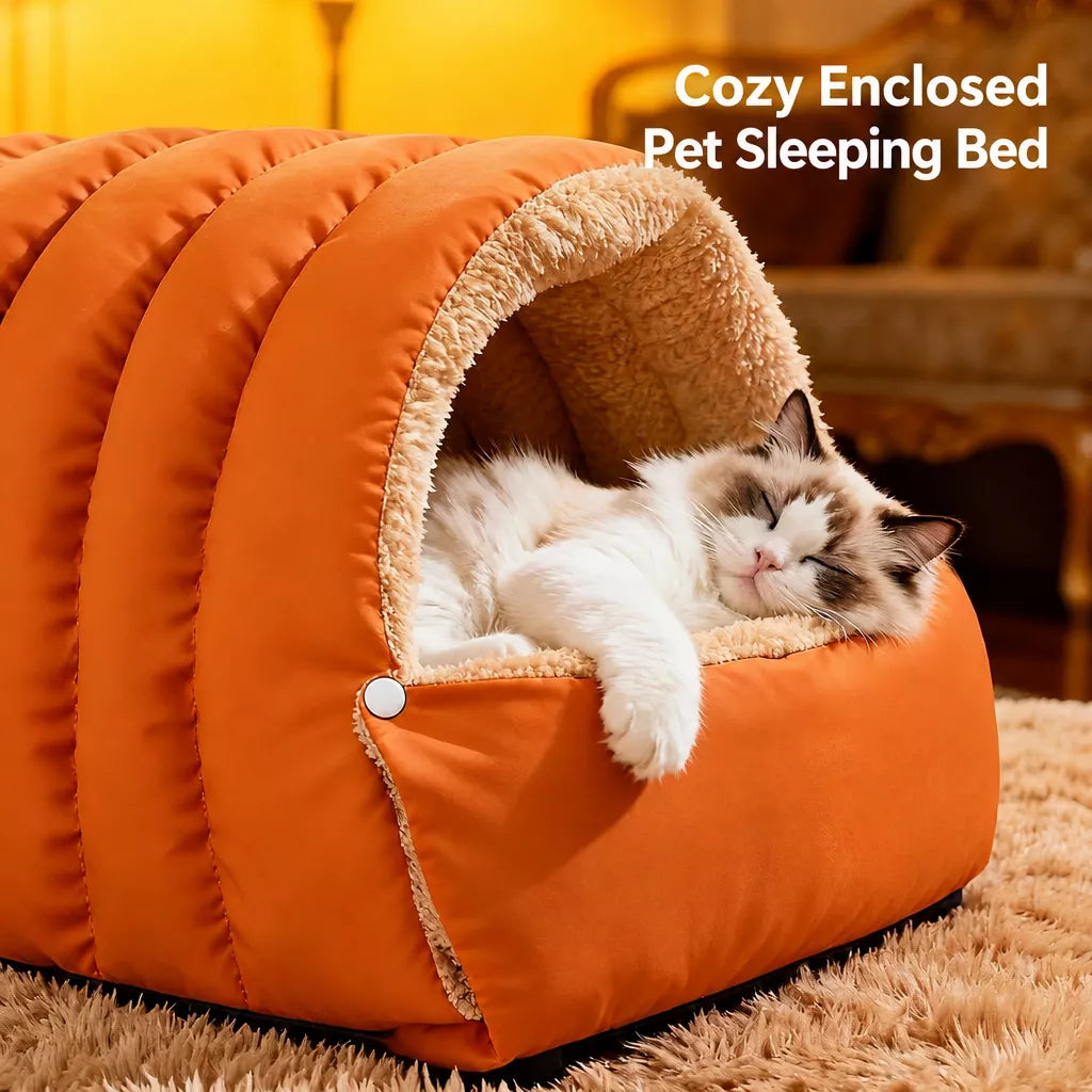 Convertible Plush Pet Cave Bed — design and construction details