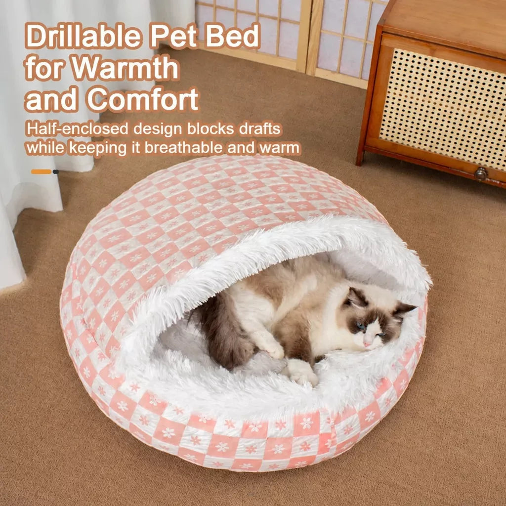 Plush Shell Cave Bed for Cats and Small Dogs - product view